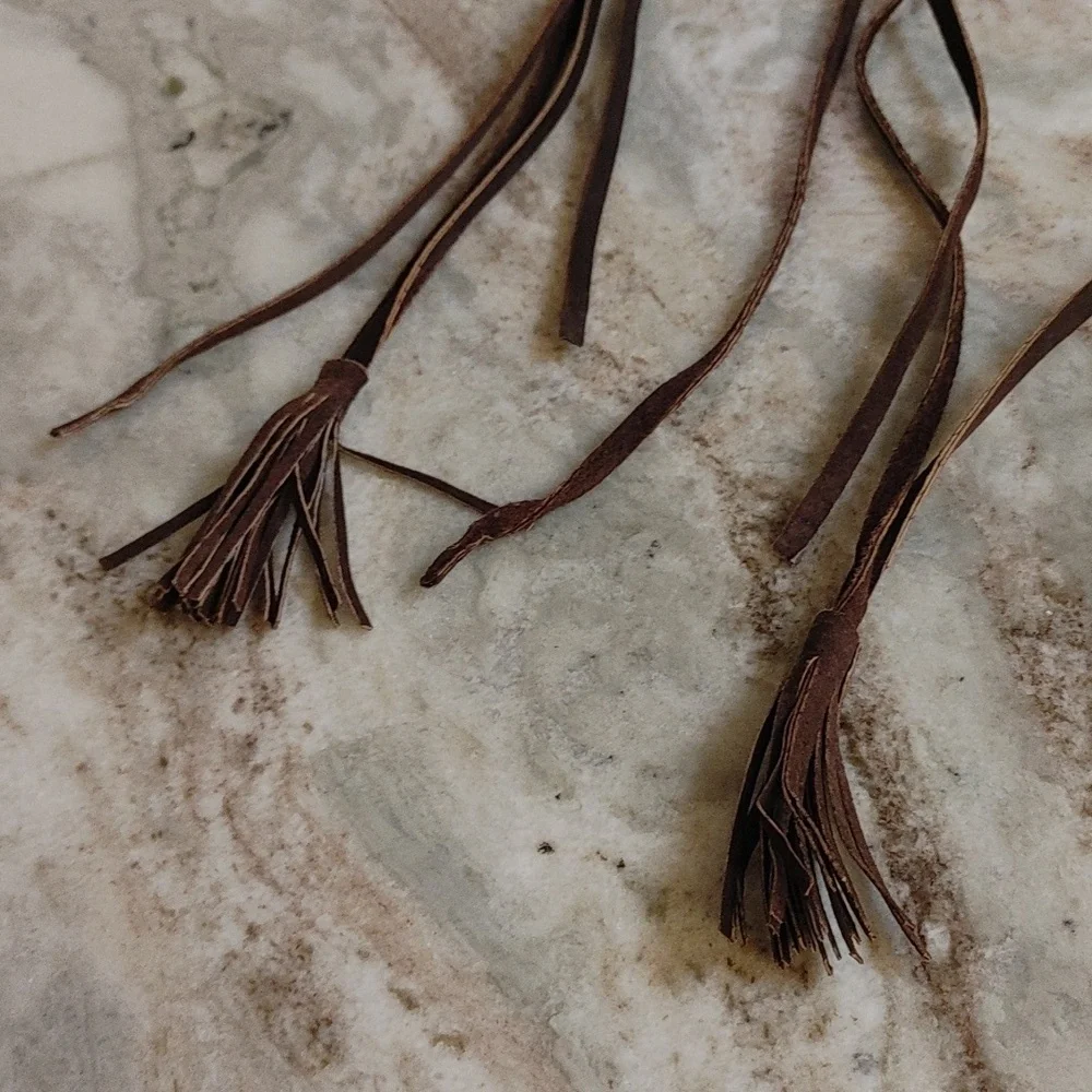 Final $ Brown Suede Belt with Tassels